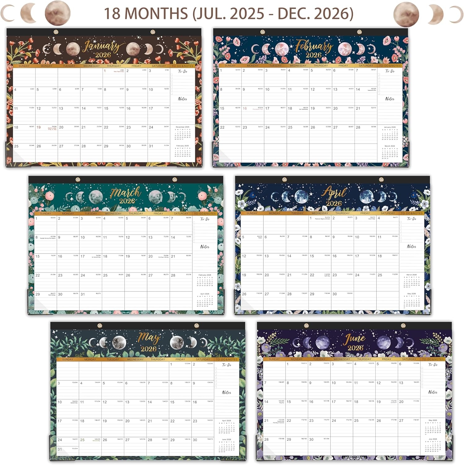 Daily Calendar 2025 Kids 18 Month Desk Calendar 2025 2026 July 