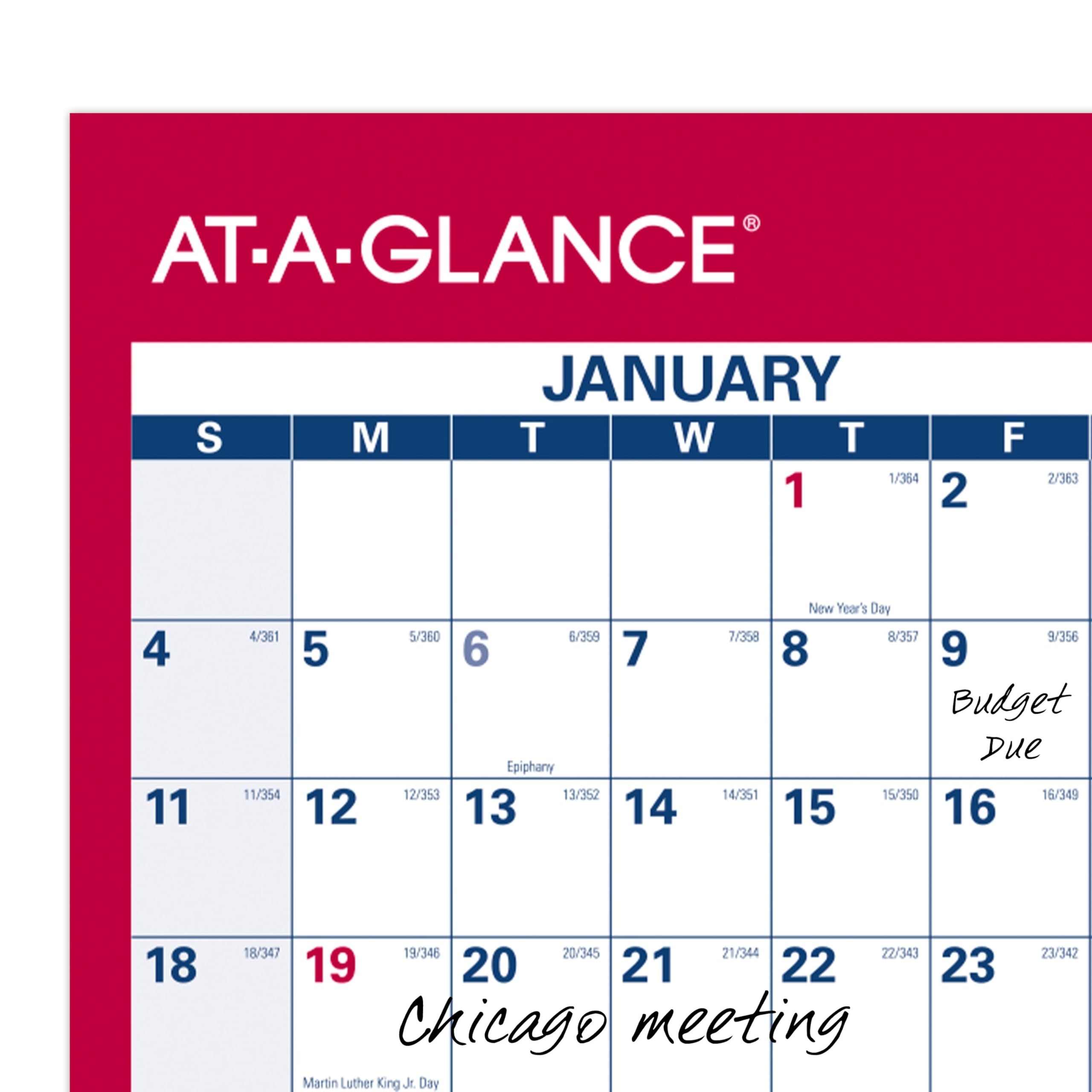 Dry Erase Calendar For Wall AT A GLANCE 2026 Vertical Horizontal 