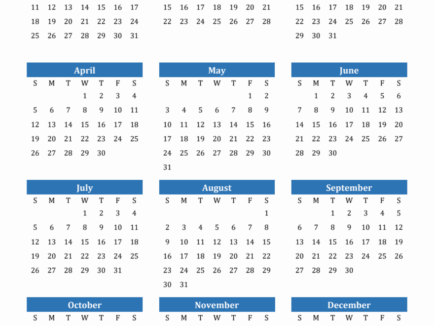 Free 2026 Calendars In PDF Word Excel
