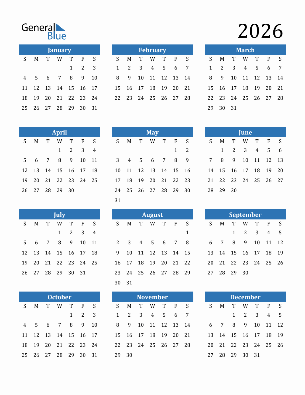 Gregorian Calendar New Year 2026