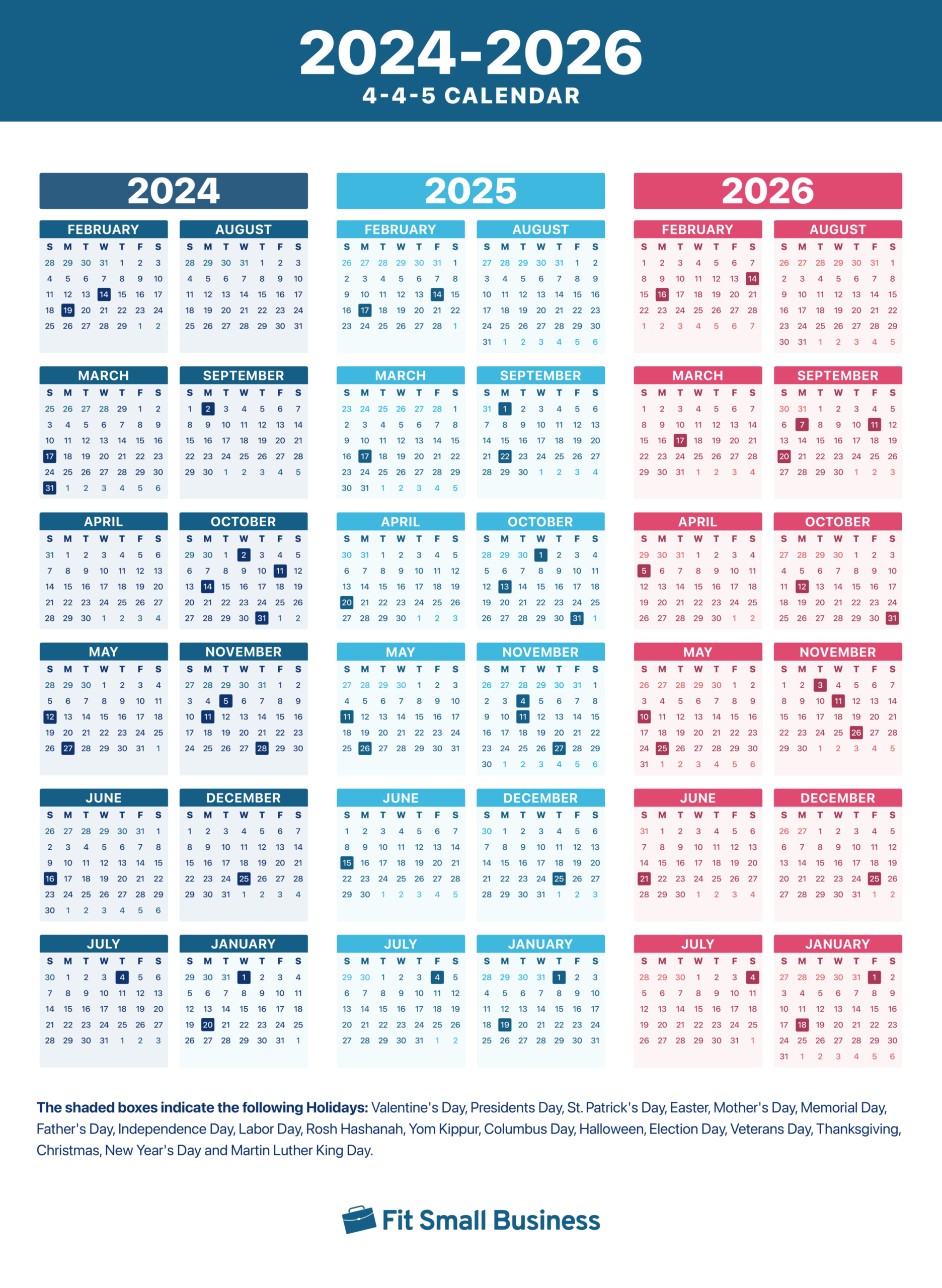 Free 4 4 5 Calendar Download For 2025 2027
