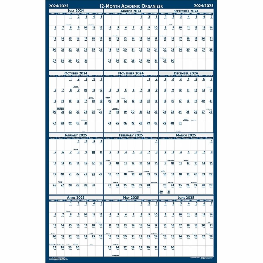 House Of Doolittle Academic July June Wall Calendar Julian Dates 