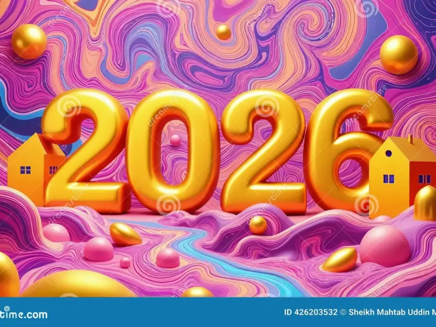 Illustration Celebrating The Upcoming Year 2026 Which Marks The