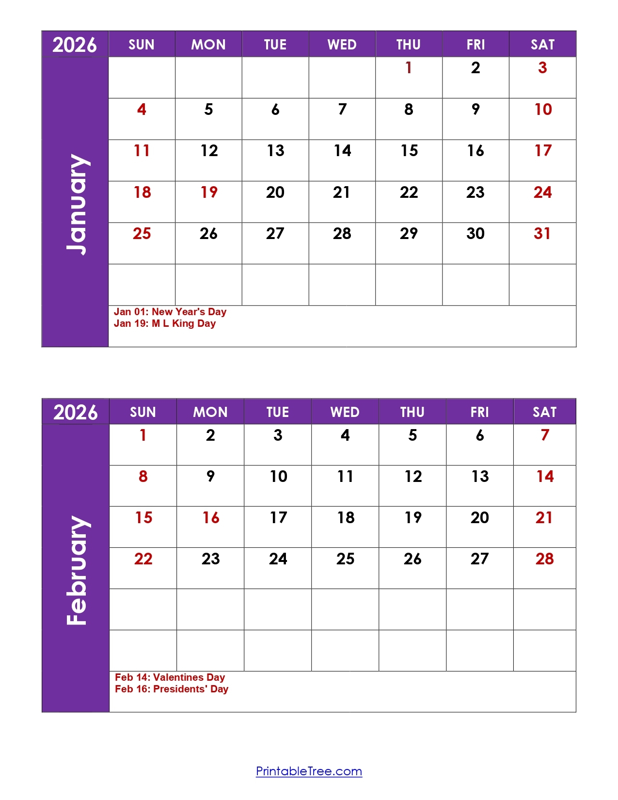 2026 Julian Calendar February