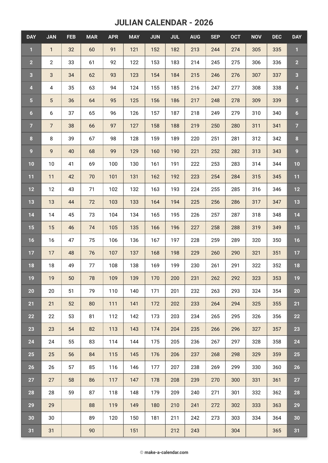Julian Calendar 2026 Date Calculator amp Converter 