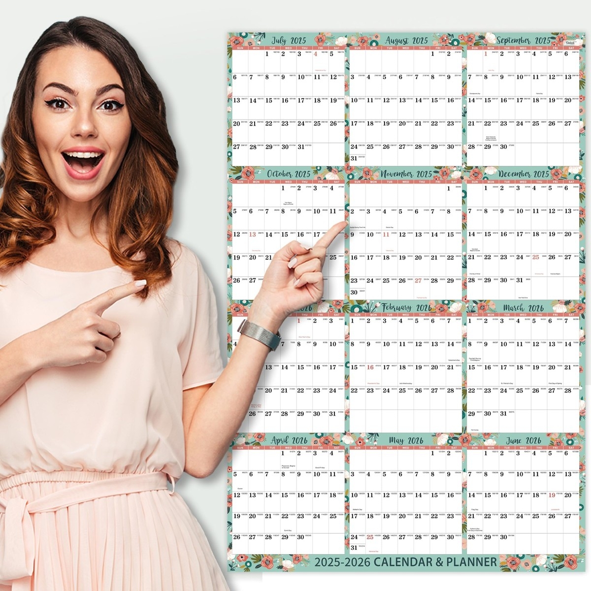 Large Wall Calendar 2026 Yearly Calendar Printable June 2026 23 1 