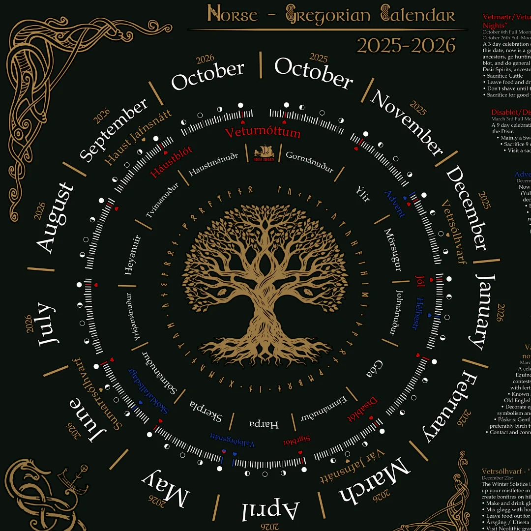 NEW Norse Pagan Calendar 2026 Holiday Guide Digital Download 