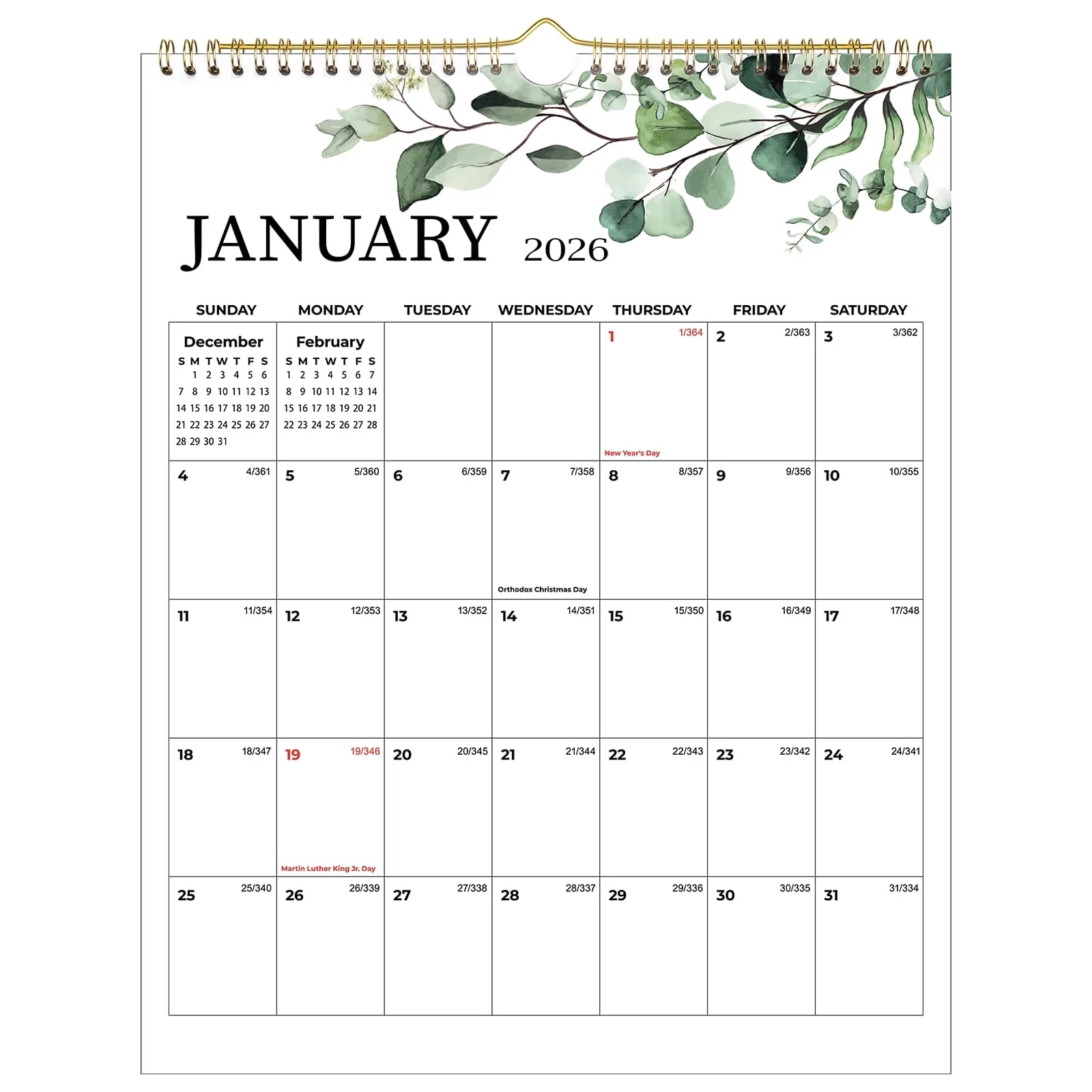 OMEYA 2026 Wall Calendar Monthly Hanging Calendar 2026 11 5 X 
