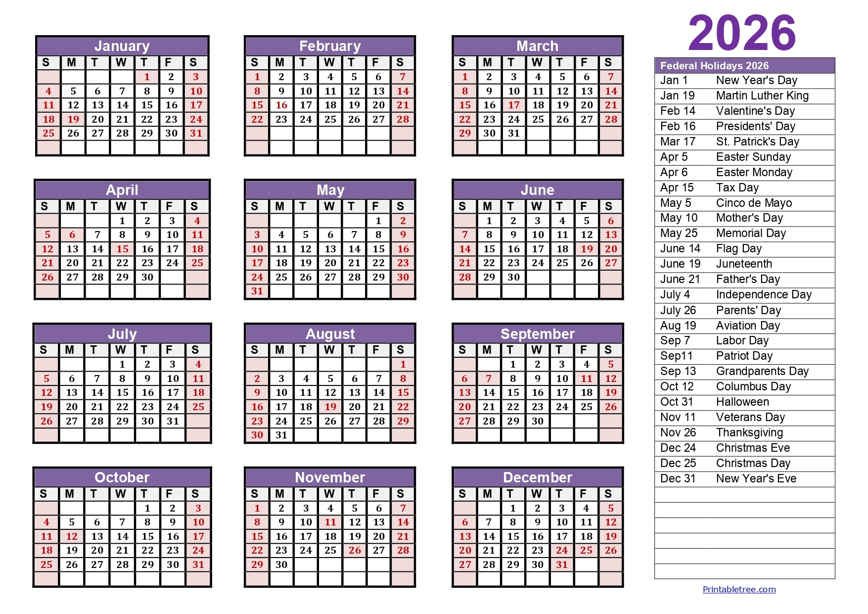 Julian Calendar Year October 2026