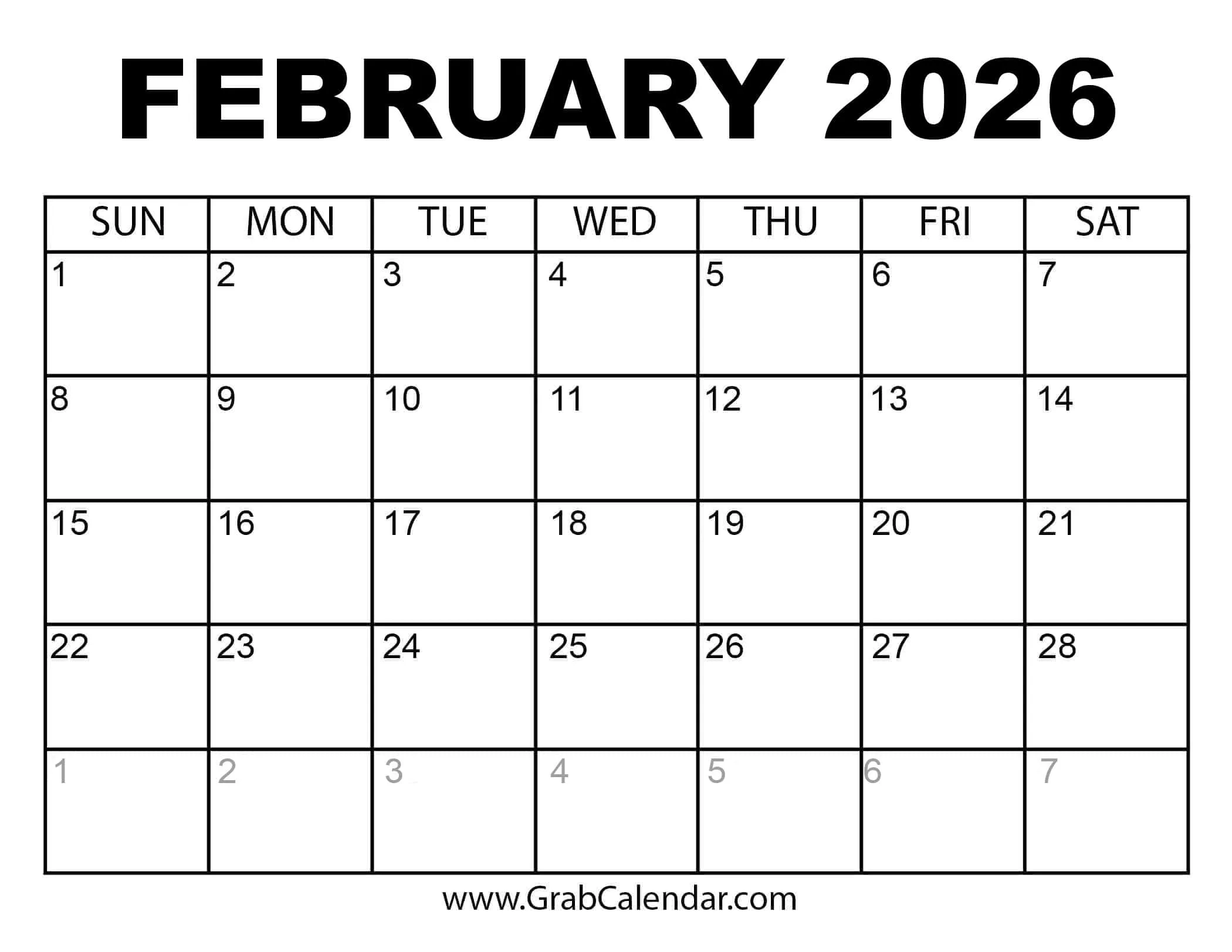 Online Gregorian Calendar 2026
