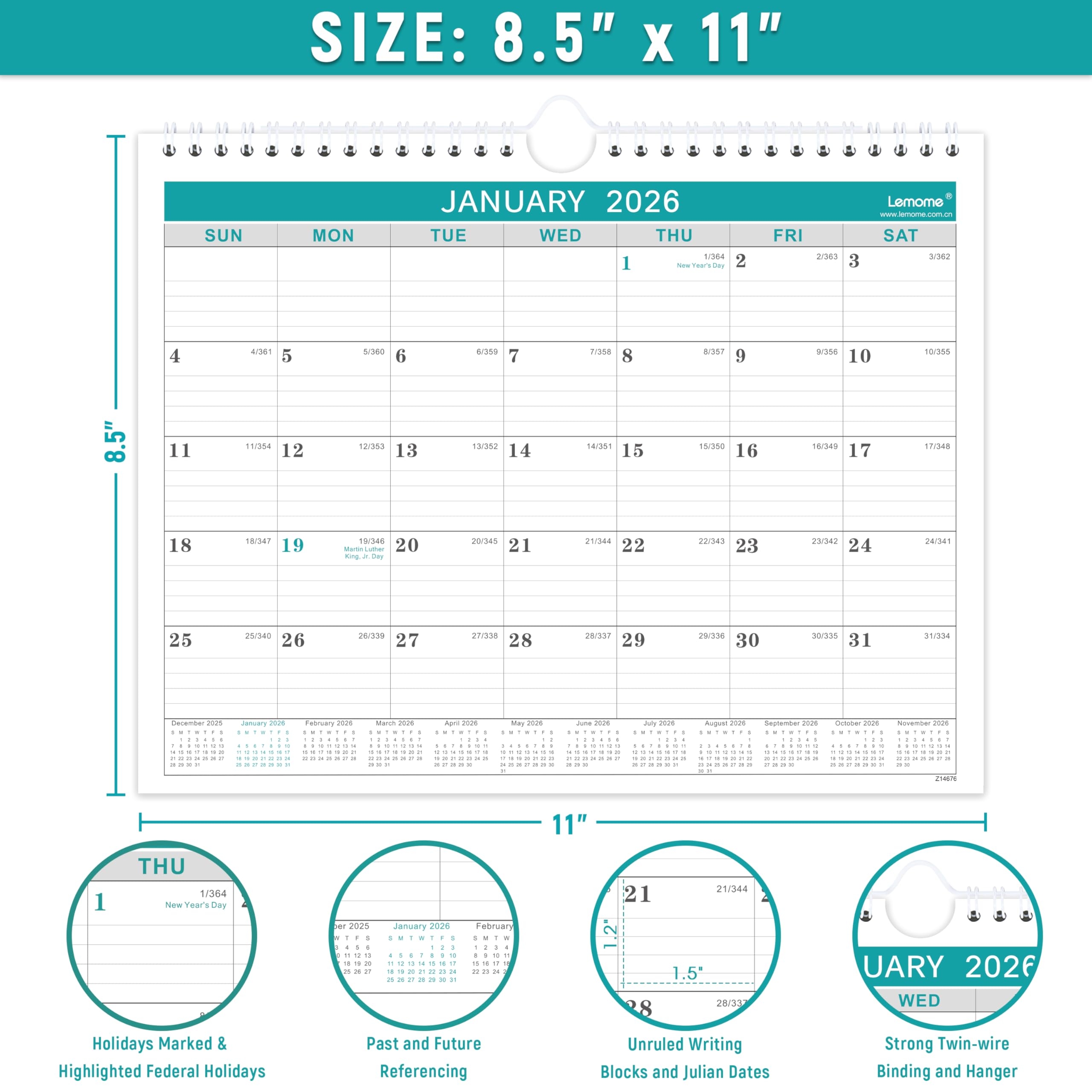 2026 Calendar Printable With Julian Dates