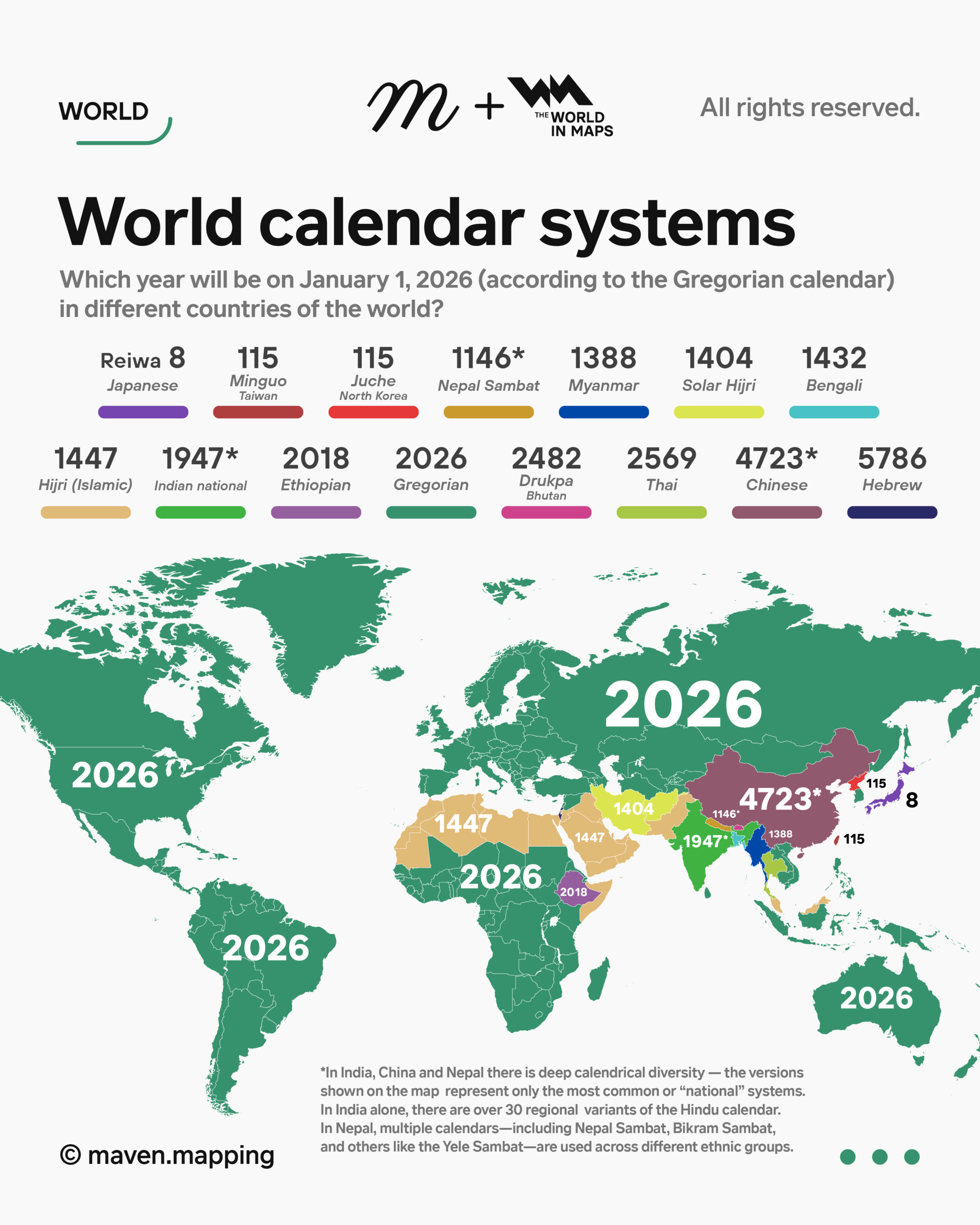 World Calendar Systems January 1 2026 R Maps