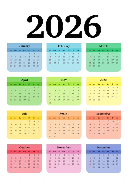 Gregorian Calendar 2026 Psd