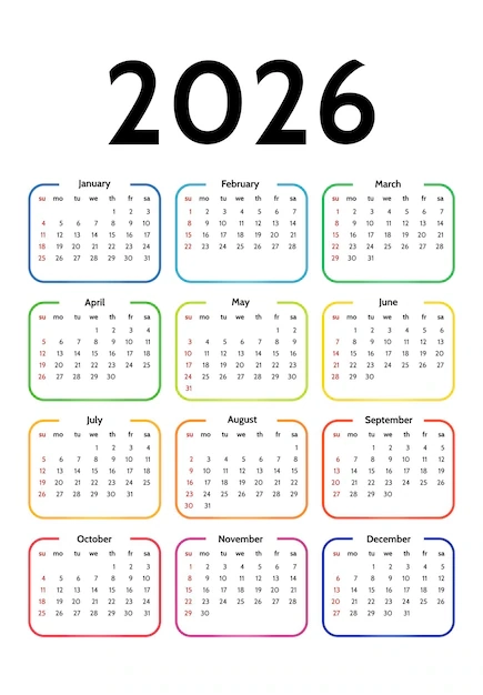Yearly Calendar 2026 Images Free Download On Freepik